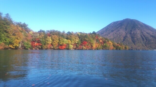 a lake with beautiful autumn eaves - 寝ている時にふくらはぎがつる方へ